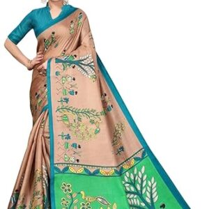 Prints Women's Fancy Mysore Art silk Printed Saree Ethnic Flower