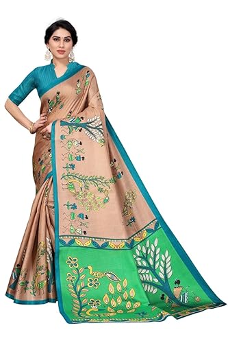 Prints Women's Fancy Mysore Art silk Printed Saree Ethnic Flower