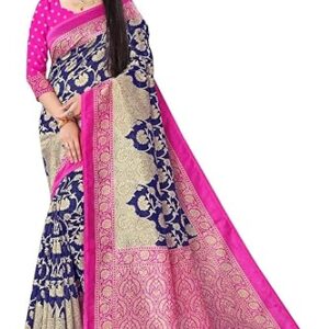Women's Fancy Mysore Art silk Printed Saree Ethnic Flower Pattern