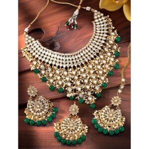 Kundan Faux Pearl Necklace & Jewellery Set Gift for Women