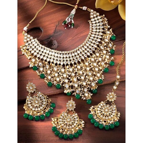 Kundan Faux Pearl Necklace & Jewellery Set Gift for Women
