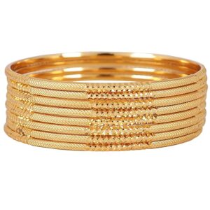 Latest One Gram Gold Plated Set of 8 Traditional Bangles for Women and Girls