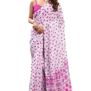 Women's Chiffon Printed Saree with Unstitched Blouse Piece