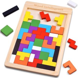 Russian Blocks Puzzles for Kids & Adults, Tetris Intelligence Puzzle, Ages 3-8, Brain Teaser, STEM Learning Toy, Educational Gift