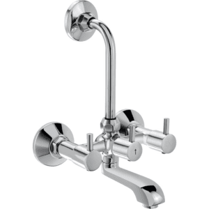 Steel Garnet Quarter Turn Fittings Wall Mixer (Chrome Finish), Silver,Pack of 1