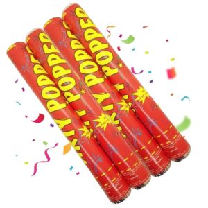 ulticolor Party Poppers for Birthday- 4 Pcs (30 cm) Birthday Poppers Blast | Confetti Popper | Party Poppers For Wedding | Party Decoration Items (Cardtsock)