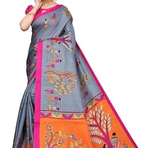 Women's Fancy Mysore Art silk Printed Saree Ethnic Flower