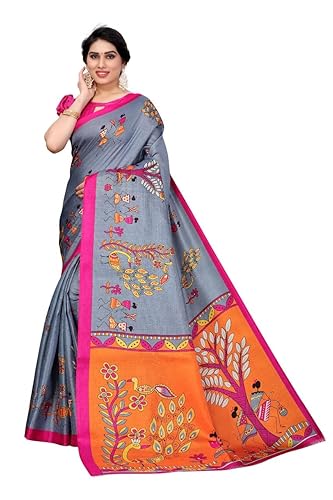Women's Fancy Mysore Art silk Printed Saree Ethnic Flower
