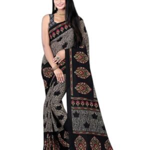 Printed Bollywood Georgette Saree for Women With Unsticted Blouse Piece