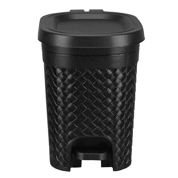Stitch 7 Liters Plastic Pedal Dustbin/Trash Can/Garbage Waste Bin with Lid for Home/Kitchen/Office/Bathroom & Washroom ? Black