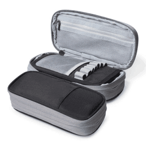 Polyester Expandable Pencil Pouch Big Pen Case Office College School Large Storage High Capacity Pouch Holder Organizer (Black-Grey)