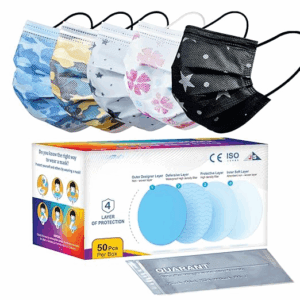 Dual SMMS Fabric 4 Ply Designer Protective Face Mask with Nose Clip and Reusable Travel Pouch, Fashion That's Safe (Mixed Combo, Pack of 50) for Unisex