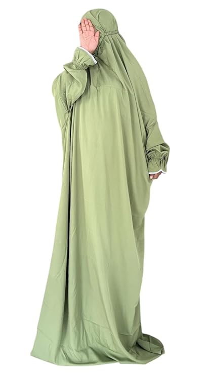 Poojavi Dress for Women- Free Size, Muslim Dress with Hijab, Jilbab/Niskarakuppayam/Namaz Khimar/Prayer Clothes Niqab Khimar, Islamic Premium Prayer Clothes.