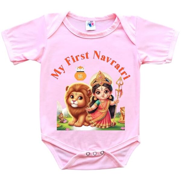 My First Navratri Durga Puja Romper Bodysuit Onesie Dress for Newborn Baby Boys Girls