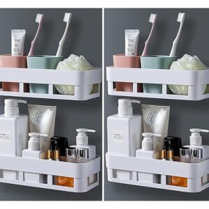 Acrylic Multipurpose Wall Mount Bathroom Shelf And Rack For Home And Kitchen. Self Adhesive Sticker Support Without Drilling. (4 Bathroom Shelf)