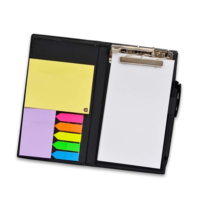 Organizer Gift Set ? Sticky Notes, Memo Pads, Pen & Note Holder for Office, School, Home | Compact Stationery Organizer for Desk (White)