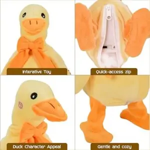 ?Quack Quack Duck Plush Toy with Bow ? Soft Sound Cuddly Animal for Kids | BIS Certified | Yellow?