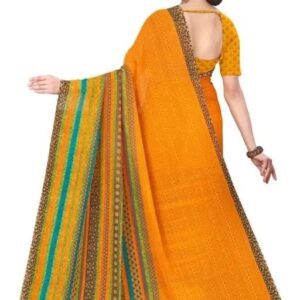 Designer Georgette Wedding Saree with Intricate Border and Beautiful Hot Print