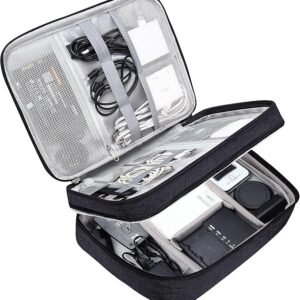 Electronics Accessories Organizer Bag, Universal Carry Travel Gadget Bag for Cables, Plug and More, Perfect Size Fits for Pad Phone Charger Hard Disk - Dark Blue (polyester, pack of 1)