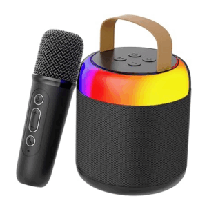 Newly Launched Fusion Bliss 16W Bluetooth Speaker with Wireless Karaoke Mic, 6Hrs Playtime, Vibrant RGB Lights, Voice Effects, Multi-Play Modes BT5.3/TF Card & Type-C Charging Port (Black)