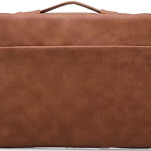360? Protective PU Leather hand bag Sleeve carry case for 15 15.6 16 inch MacBook/Universal Laptop Sleeve Sleeves hand bag for 15 15.6 16 inch Sleeve Bag (Brown)