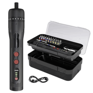 8V cordless screwdriver set - 31 pieces | S2 & CR-V magnetic bits & chuck | forward & reverse function | 1600mAH battery | USB C type charging cable - ideal for DIY & professional use