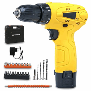 12V Cordless Screwdriver and Drill Set - 25pcs, Compact and Powerful - 600 RPM - Reversible switch Multi-Torque Clutch, 10mm Keyless Chuck - 1x1.5Ah Battery