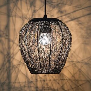 Hanging Light, Home Decors Items Wire Mesh, Ceiling Light Decoration, Home Decor Item for Living Room, Balcony Decoration Outdoor - (Black) Pack of 1