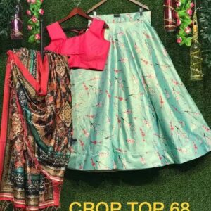 GOTA SATIN DIGITAL PRINT LAHENGA