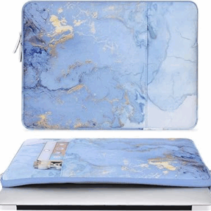 Sleeve Bag Compatible with MacBook Pro 16 inch 2023-2019 M2 A2780 M1 A2485 Pro/Max A2141/Pro Retina 15 A1398, 15-15.6 inch Notebook, Polyester Vertical Case with Pocket, Blue