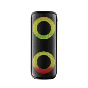 Portable Bluetooth Speaker with 40W Output, 4000mAh Battery, Stereo Sound, Bluetooth v5.3, IPX5 Sweatproof, RGB Light Modes, Mesh Build, AUX/TF/USB Support w/Hanging Strap (Black)