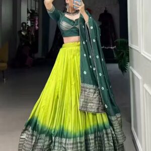 Women's Collection Dolla Silk Lehenga Choli Patola Print with Foil Work With Unstitched Blouse