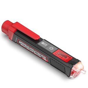 Voltage Tester/Non-Contact Voltage Tester with Signal, Dual Range AC 12V/70V-1000V, Live/Null Wire Tester, Electrical Tester with LCD Display, Buzzer Alarm (not include battery, black red)