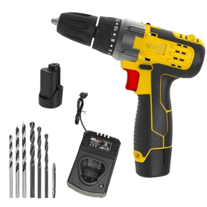 Cordless Drill Driver, 2 Batteries.12V, 0-400/0-1450 Rpm, 25Nm Torque, 10 Mm Chuck,1500Mah Li-Ion, Fast Charger, Compact Design, 6 Months Warranty, Multicolor