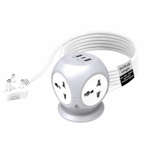 7 in 1 Cube Extension Board Power Strip Multi-Ports|Device Safety with ISI Approved Heavy Duty Cable 5m/16.4?|Fast Charge iPhone 50% in 30 min|Type-C(PD 20W)+USB-A 20W &4AC Sockets|UM1222