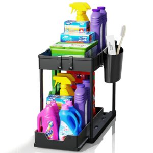 Large Under Sink Storage Organizer ? Multipurpose Plastic Under Sink Organizer for Kitchen & Bathroom Cabinet Storage ? Undersink Organizers, Shelf, Racks for Storage