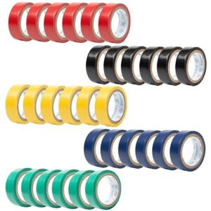 Tape TAP/IT/V3 - Multicolor (Blue, Red, Yellow, Black & Green), 17mm x 6m, Weather Proof, Moisture & Fire Resistant, Excellent Elasticity, Durable, High Adhesion (Pack of 30)