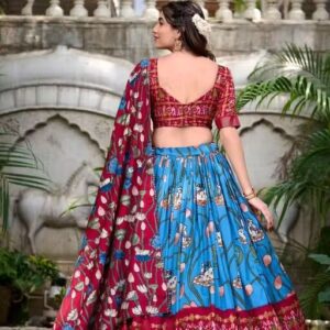 Women's Collection Dolla Silk Lehenga Choli Patola Print with Foil Work With Unstitched Blouse