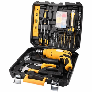 Corded Electric Professional Impact Drill Tool kit, 550 Watts, 2900 RPM, Chuck 10mm Machine Variable Speed, Forward/Reverse Rotation, Double Insulation, Improved Carbon Brush (100 Pcs)
