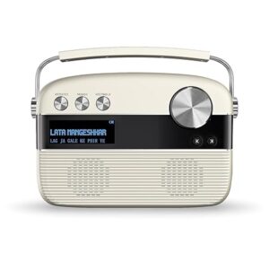Carvaan Hindi - Portable Music Player with 5000 Preloaded Songs, FM/BT/AUX (Porcelain White)