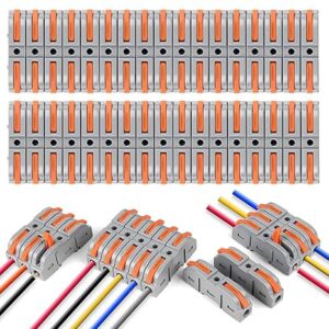 Wire Connector, 34Pcs Universal Connection Terminals, Circuit Inline Splices Electric Connectors, SPL-1 Clamp with Actuation Lever, 4 mm? Conductor Clamp, Quick & Freely Assemble