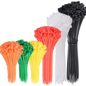 Teeth Grip Nylon Self Locking Cable Ties, Combo Pack of 250 (Mix Sizes, Black) - Heavy Duty Strong Zip Wire Fastener Organizer Tie
