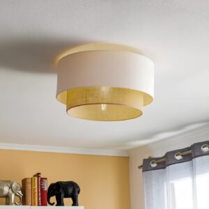 Jute Ceiling Light | Handcrafted Lamp for Living Room D?cor | Stylish Hanging Pendant Light for Bedroom, Dining Area or Home D?cor | Natural & Minimalist Lighting Design - (16" D x 12" H) Kala