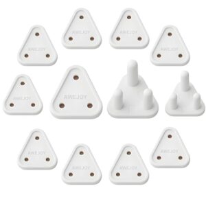 12 Socket Plug Cover Childproof Safety Guards for Indian Switchboards | Shock Protection for Kids & Toddlers | Electrical Guard for Baby (Pack of 12 (5Ax10, 15Ax2) White)