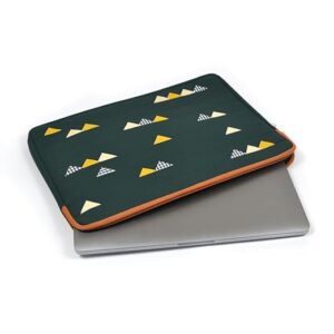 13" inch Laptop Sleeve Case Cover Pouch Computer Bag for MacBook Pro, Dell Lenovo HP Asus Acer Chromebook, Cats Tooth Pattern Laptop Covers One Main & One Accessories Pocket (Verde)