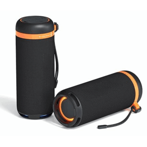 15W Breeze 7 Wireless Bluetooth Speaker with Rotational Volume Control, Upto 6 Hours Playtime, Bluetooth 5.4V, Passive Bass Radiator, TWS Mode, RGB LED Lights, Type C Charging(Black)