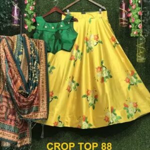 GOTA SATIN DIGITAL PRINT LAHENGA