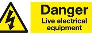 6 Pieces Combo Danger Live Electrical Equipment Sign PVC Waterproof Safety Signature Board (Sign Board) with Strong Double Sided Tape for Walls Removable_AC104654_523269