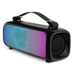 580 Bluetooth Speaker with 12W RMS Stereo Sound, LED Lights, Up to 8 HRS Playtime, TWS Feature, FM Radio, Multi-Compatibility Mode, IPX4(Midnight Black)
