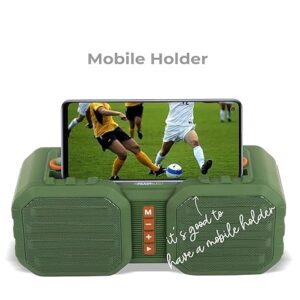 Portable Bluetooth Speaker, 8 Watts, Upto 7 Hours Playback, Passive Radiator, BTv5.3 | TWS | USB | mSD, RGB LED, Call Function, Compact Design, Carry Strap (Black)